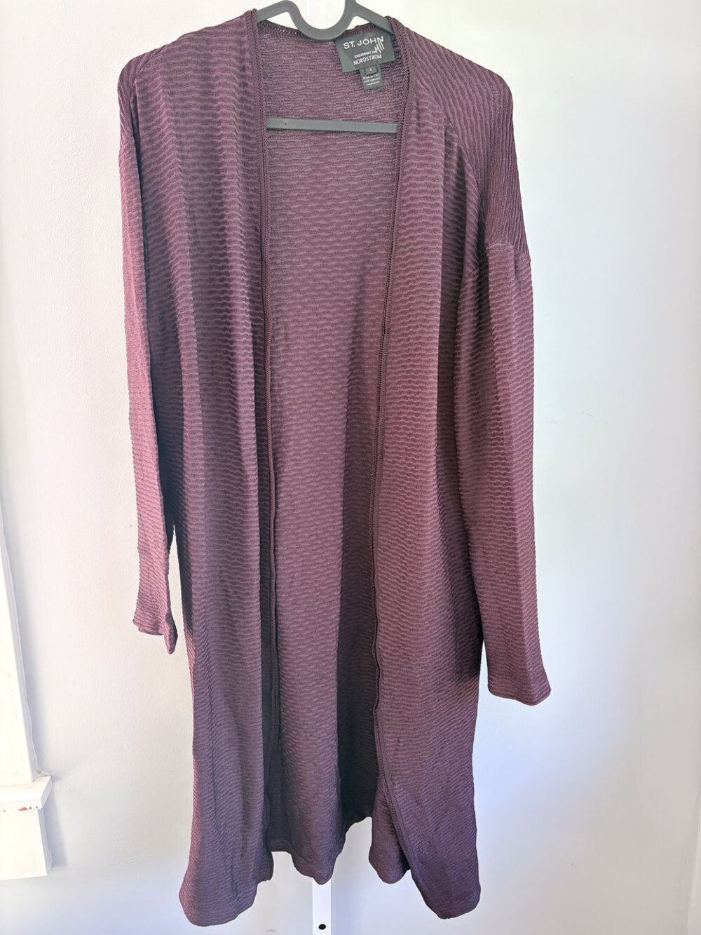 St. John Knit Duster Cardigan Purple Size 4